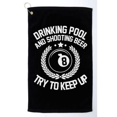 Drinking Pool And Shooting Beer Funny Billiards Gift Present Golf Towel