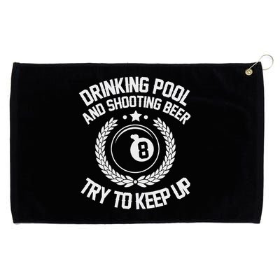 Drinking Pool And Shooting Beer Funny Billiards Gift Present Grommeted Golf Towel