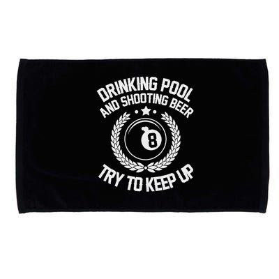 Drinking Pool And Shooting Beer Funny Billiards Gift Present Microfiber Hand Towel