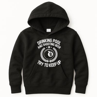 Drinking Pool And Shooting Beer Funny Billiards Gift Present Kids Hoodie