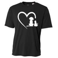 Dog Puppy And Baby Cat Heart Animal Dog & Cat Heart Cooling Performance Crew T-Shirt