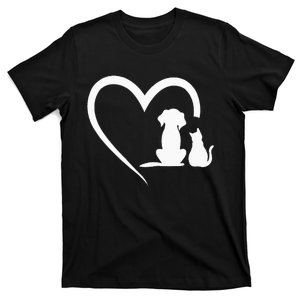 Dog Puppy And Baby Cat Heart Animal Dog & Cat Heart T-Shirt