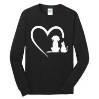 Dog Puppy And Baby Cat Heart Animal Dog & Cat Heart Tall Long Sleeve T-Shirt