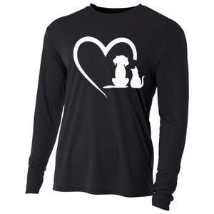 Dog Puppy And Baby Cat Heart Animal Dog & Cat Heart Cooling Performance Long Sleeve Crew