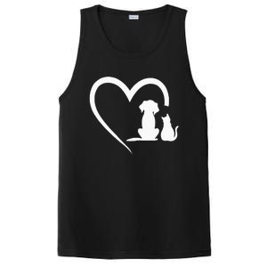 Dog Puppy And Baby Cat Heart Animal Dog & Cat Heart PosiCharge Competitor Tank