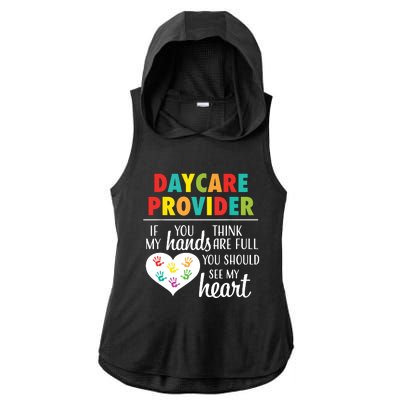 Daycare Provider Appreciation Gift Childcare Ladies PosiCharge Tri-Blend Wicking Draft Hoodie Tank