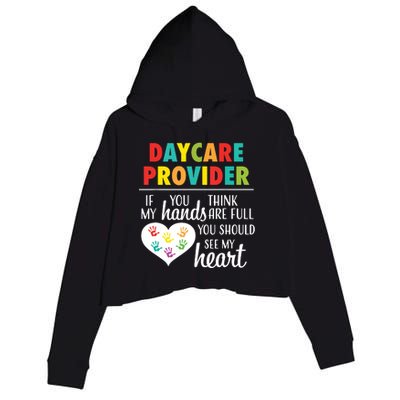 Daycare Provider Appreciation Gift Childcare Crop Fleece Hoodie