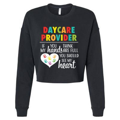 Daycare Provider Appreciation Gift Childcare Cropped Pullover Crew