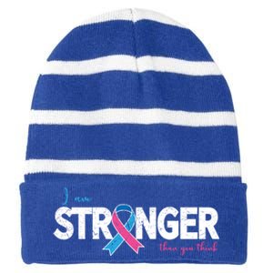 Distressed Pregnancy And Infant Loss Awareness Gift T Striped Beanie with Solid Band