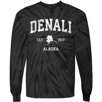 Denali Park Alaska Ak Vintage Sports Tie-Dye Long Sleeve Shirt