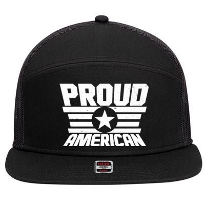 Distressed Proud American USA Patriot 7 Panel Mesh Trucker Snapback Hat