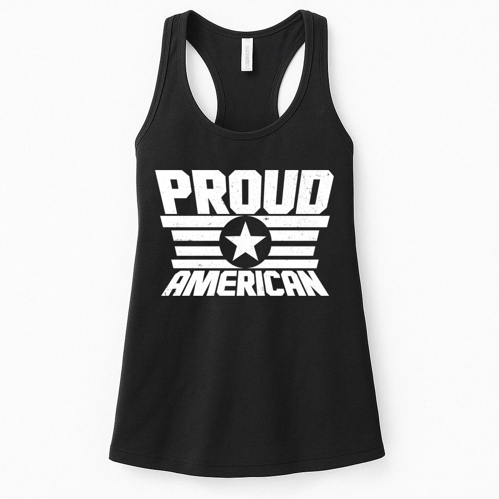 Distressed Proud American USA Patriot Womens Tank Top