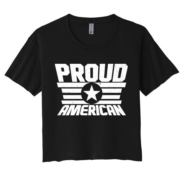 Distressed Proud American USA Patriot Crop Top