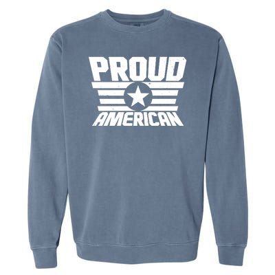 Distressed Proud American USA Patriot Garment-Dyed Sweatshirt