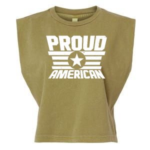 Distressed Proud American USA Patriot Garment-Dyed Women's Muscle Tee