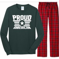 Distressed Proud American USA Patriot Long Sleeve Pajama Set