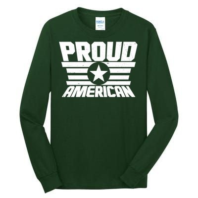 Distressed Proud American USA Patriot Tall Long Sleeve T-Shirt