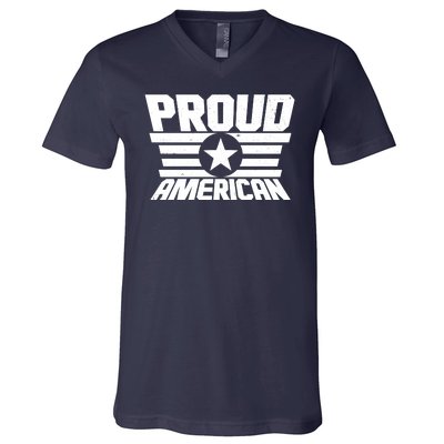 Distressed Proud American USA Patriot V-Neck T-Shirt