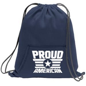 Distressed Proud American USA Patriot Sweatshirt Cinch Pack Bag