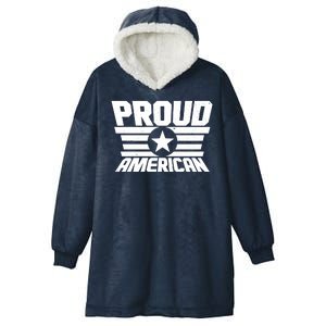 Distressed Proud American USA Patriot Hooded Wearable Blanket