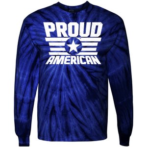 Distressed Proud American USA Patriot Tie-Dye Long Sleeve Shirt