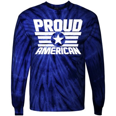 Distressed Proud American USA Patriot Tie-Dye Long Sleeve Shirt