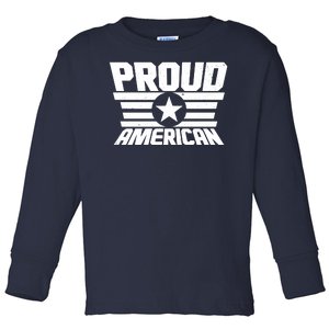 Distressed Proud American USA Patriot Toddler Long Sleeve Shirt