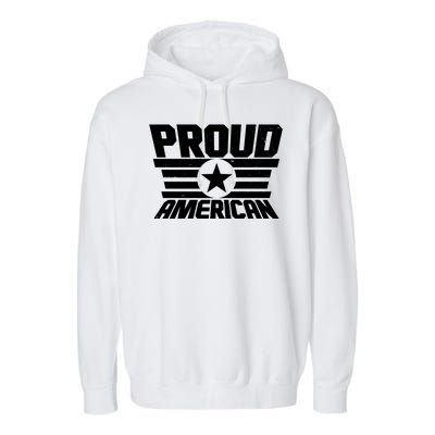 Distressed Proud American USA Patriot Garment-Dyed Fleece Hoodie