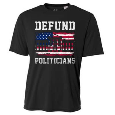 Defund Politicians AntiGovernment Political Cooling Performance Crew T-Shirt