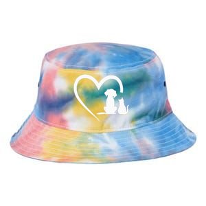 Dog Puppy And Baby Cat Heart Animal Dog & Cat Heart Tie Dye Newport Bucket Hat