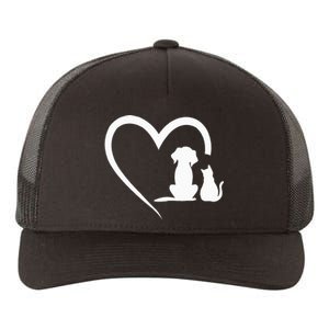 Dog Puppy And Baby Cat Heart Animal Dog & Cat Heart Yupoong Adult 5-Panel Trucker Hat