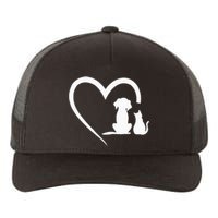 Dog Puppy And Baby Cat Heart Animal Dog & Cat Heart Yupoong Adult 5-Panel Trucker Hat