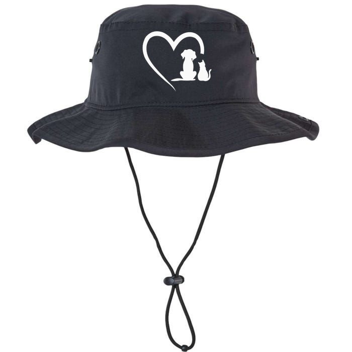 Dog Puppy And Baby Cat Heart Animal Dog & Cat Heart Legacy Cool Fit Booney Bucket Hat