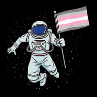 Demigirl Pride Astronaut Flag Stripe Pom Pom Beanie