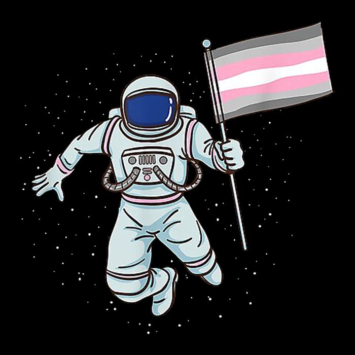 Demigirl Pride Astronaut Flag Stripe Pom Pom Beanie