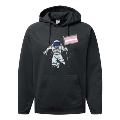 Demigirl Pride Astronaut Flag Performance Fleece Hoodie