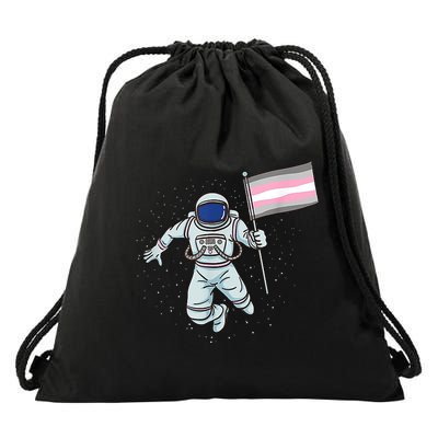 Demigirl Pride Astronaut Flag Drawstring Bag