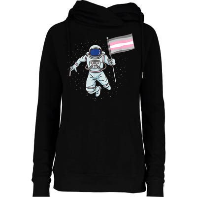 Demigirl Pride Astronaut Flag Womens Funnel Neck Pullover Hood