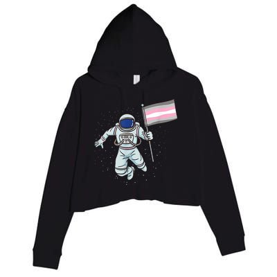 Demigirl Pride Astronaut Flag Crop Fleece Hoodie