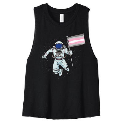 Demigirl Pride Astronaut Flag Women's Racerback Cropped Tank