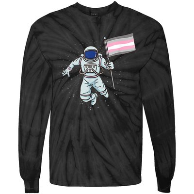 Demigirl Pride Astronaut Flag Tie-Dye Long Sleeve Shirt