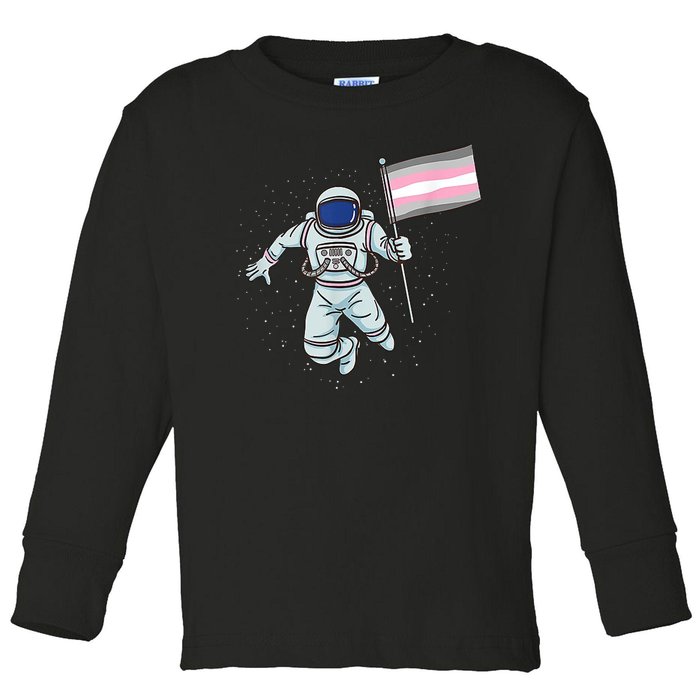 Demigirl Pride Astronaut Flag Toddler Long Sleeve Shirt