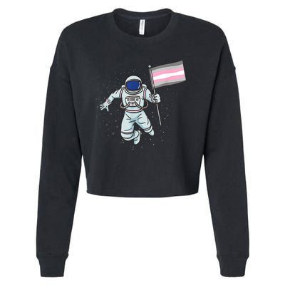 Demigirl Pride Astronaut Flag Cropped Pullover Crew