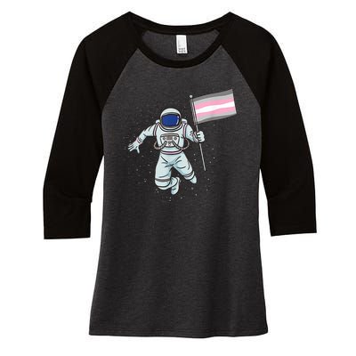 Demigirl Pride Astronaut Flag Women's Tri-Blend 3/4-Sleeve Raglan Shirt