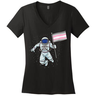 Demigirl Pride Astronaut Flag Women's V-Neck T-Shirt