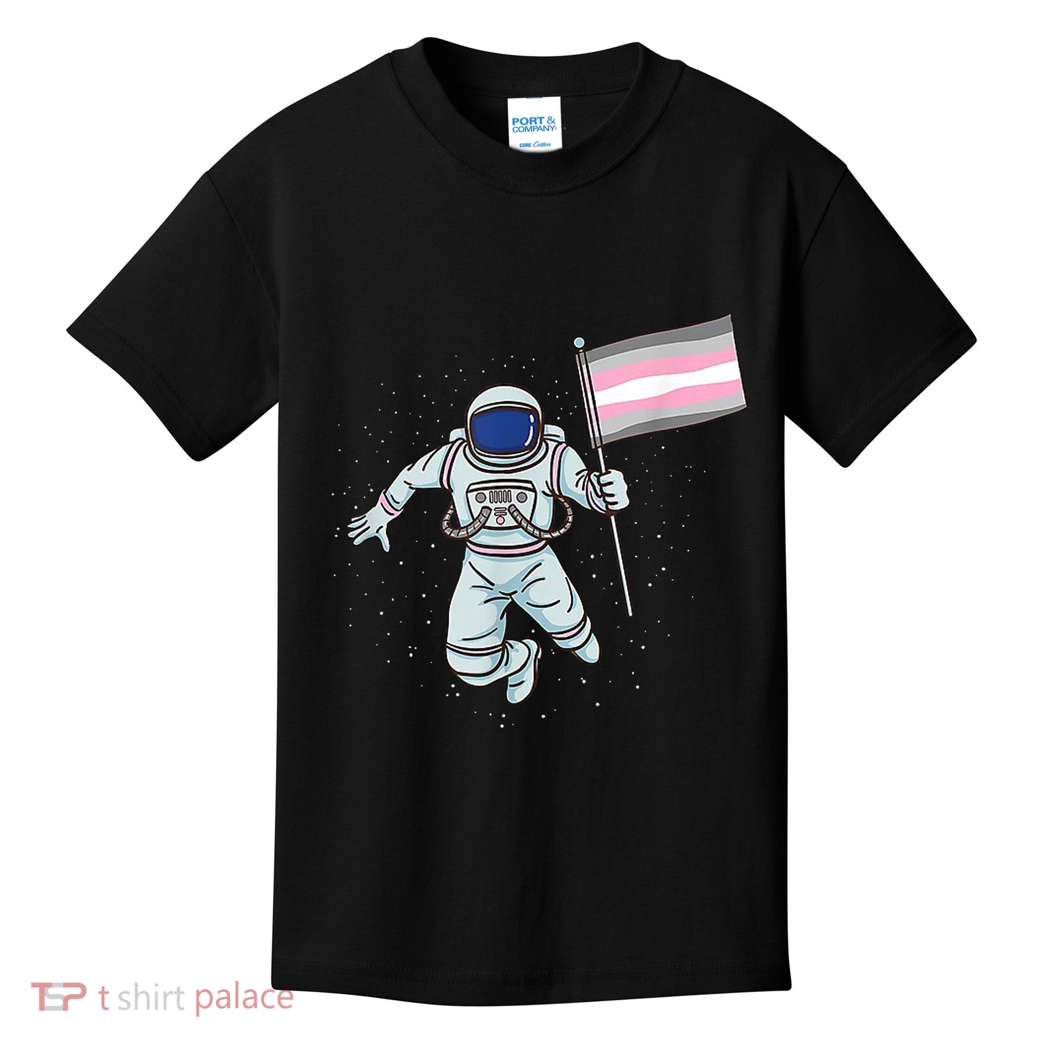 Demigirl Pride Astronaut Flag Kids T-Shirt