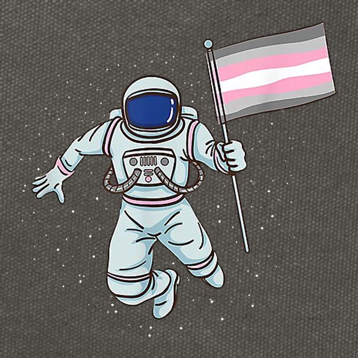 Demigirl Pride Astronaut Flag Cotton Canvas Backpack