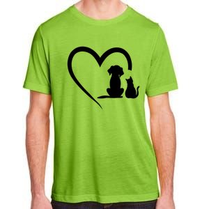 Dog Puppy And Cat Heart Gift Animal Dog And Cat Heart Meaningful Gift Adult ChromaSoft Performance T-Shirt