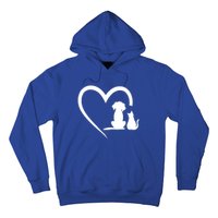 Dog Puppy And Cat Heart Gift Animal Dog And Cat Heart Meaningful Gift Hoodie