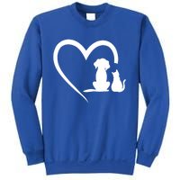 Dog Puppy And Cat Heart Gift Animal Dog And Cat Heart Meaningful Gift Sweatshirt